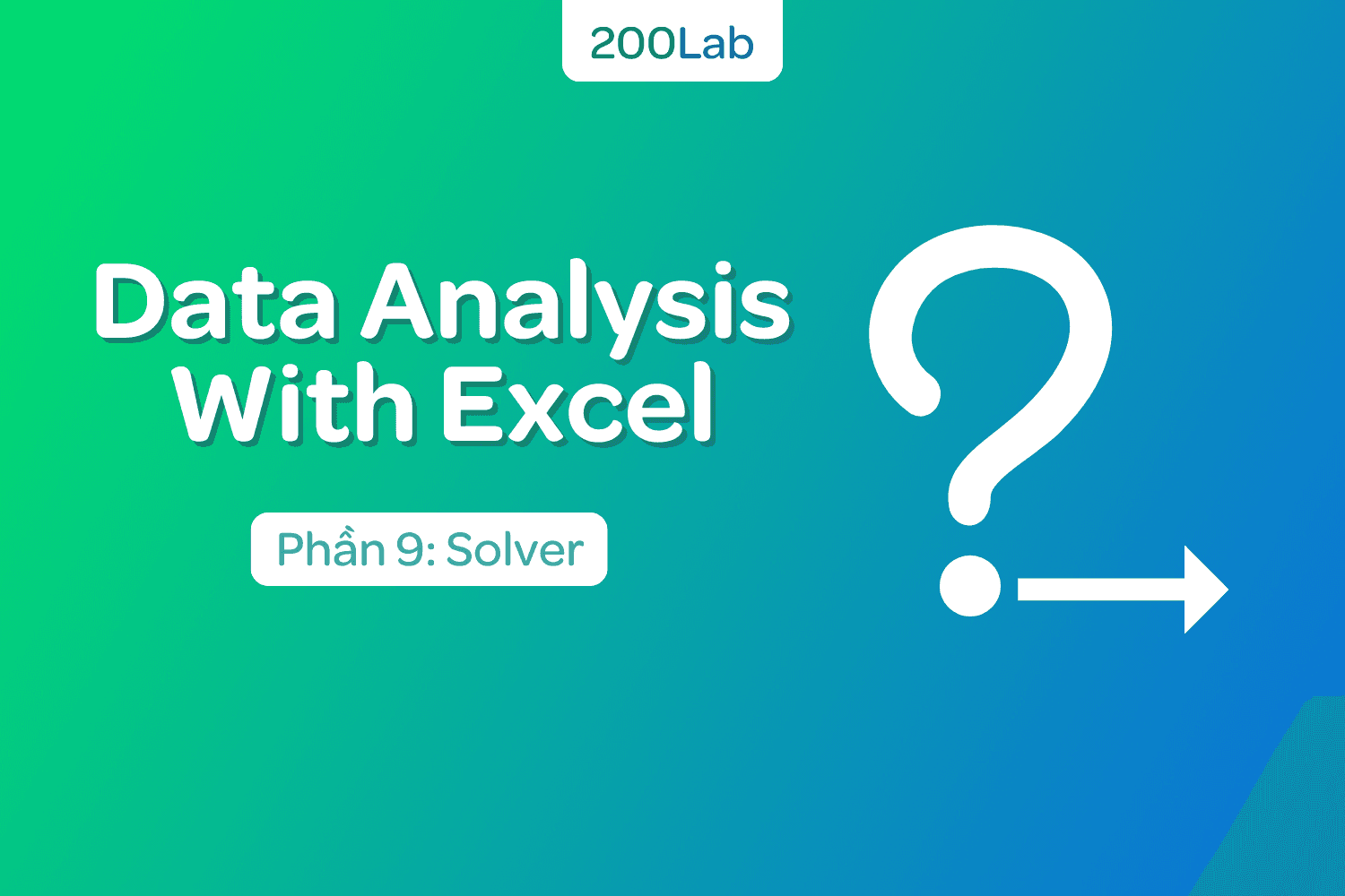 Data Analysis with Excel: Solver